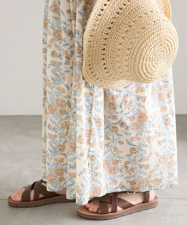 Samansa Mos2 blue「【Made in India】花柄ワンピース」|ワンピース|