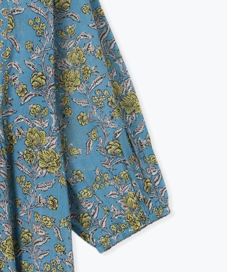 Samansa Mos2 blue「【Made in India】花柄ワンピース」|ワンピース|