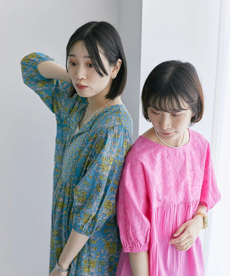 Samansa Mos2 blue「【Made in India】シフリーブラウス」|シャツ・ブラウス|