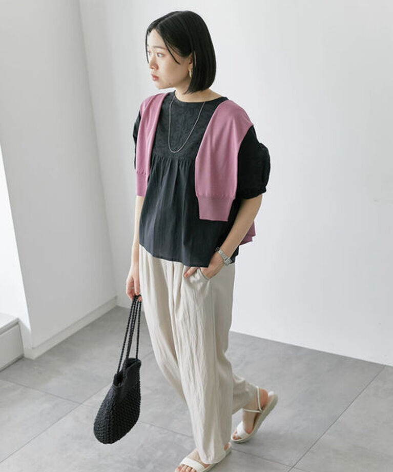 Samansa Mos2 blue「【Made in India】シフリーブラウス」|シャツ・ブラウス|