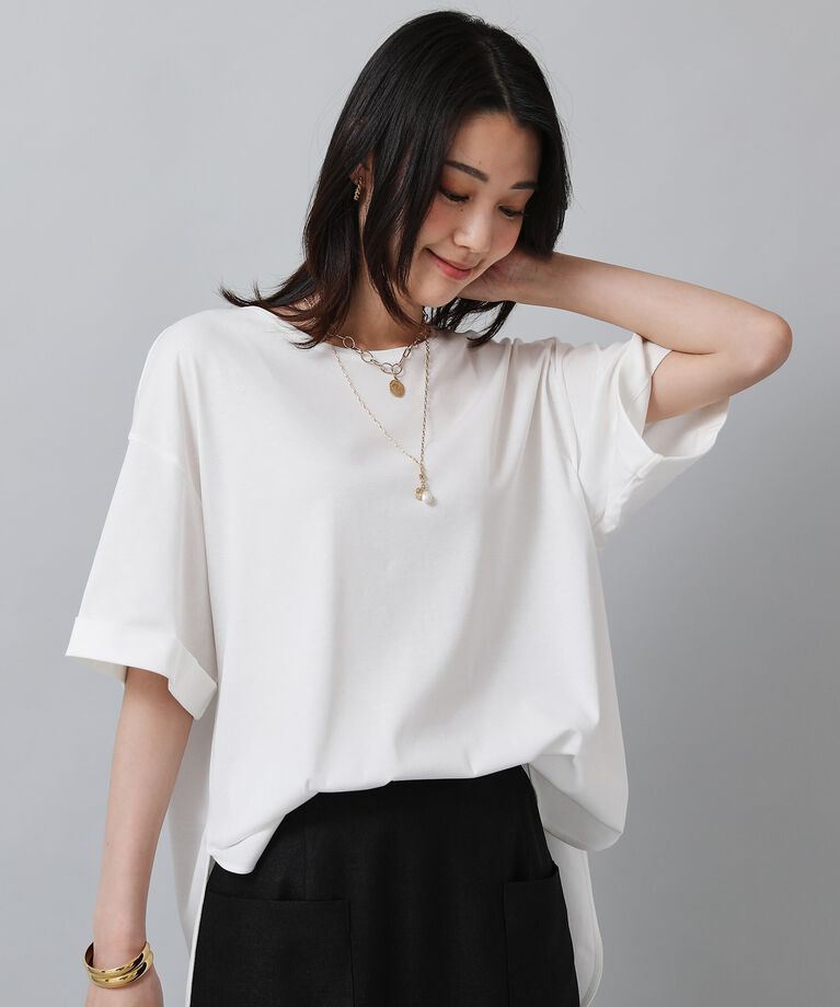 UNTITLED「【コットン／ゆったりデザイン／ドライタッチ】Tシャツ型プルオーバー」|Tシャツ・カットソー|