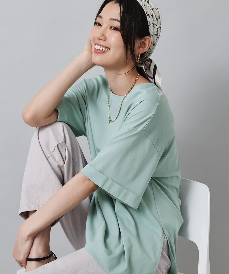 UNTITLED「【コットン／ゆったりデザイン／ドライタッチ】Tシャツ型プルオーバー」|Tシャツ・カットソー|ﾐﾝﾄｸﾞﾘｰﾝ(021)