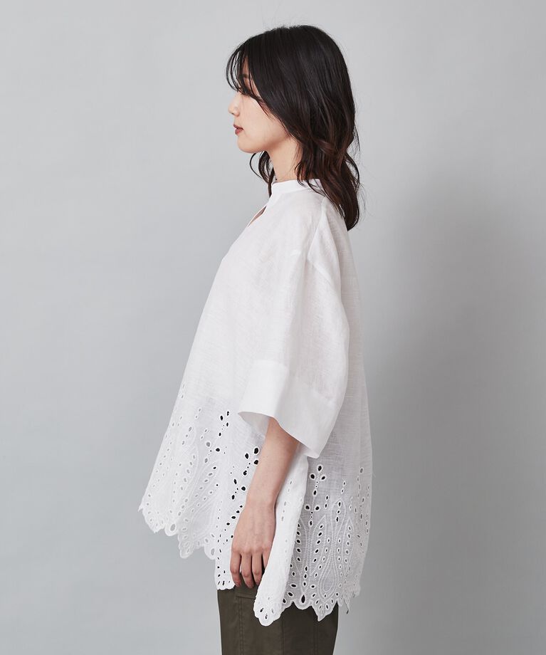 UNTITLED「【麻100／洗える／刺繍】アイレットリネン ブラウス」|シャツ・ブラウス|