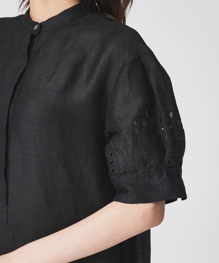 UNTITLED「【麻100/洗える/刺繍】アイレットリネン ワンピース」|ワンピース|