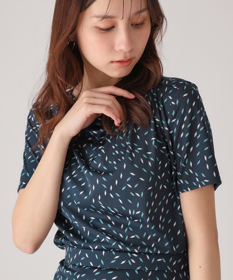 COUP DE CHANCE「【洗える／日本製／セットアップ可／一枚着／ジャケットイン】ジオメトリック柄カットソー」|Tシャツ・カットソー|