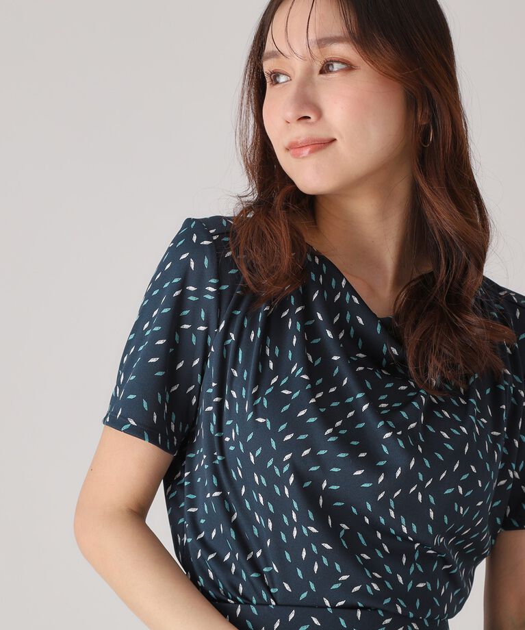 COUP DE CHANCE「【洗える／日本製／セットアップ可／一枚着／ジャケットイン】ジオメトリック柄カットソー」|Tシャツ・カットソー|