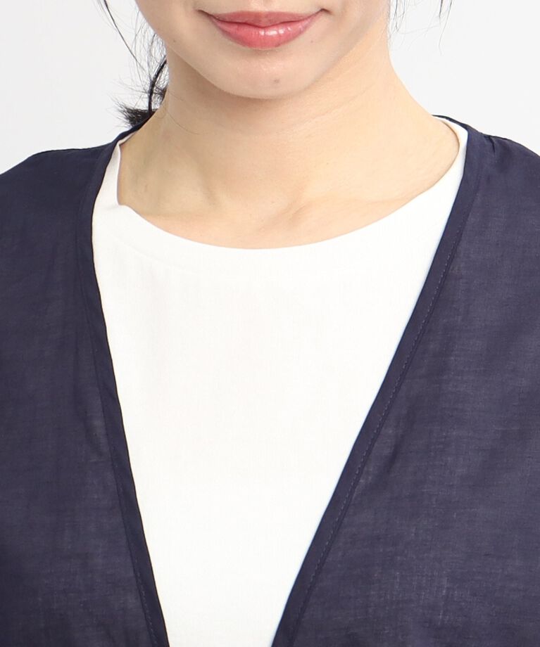Reflect「【SALE/E‐QUALITY/セットアイテム／洗える】シアーブラウス＋キャップスリーブTシャツ」|その他|