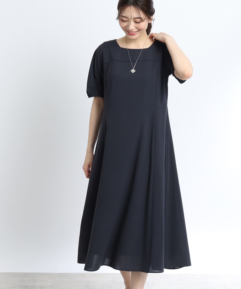 Reflect「【SALE／洗える】リラクシーフレアワンピース」|ワンピース|ﾈｲﾋﾞｰ(094)