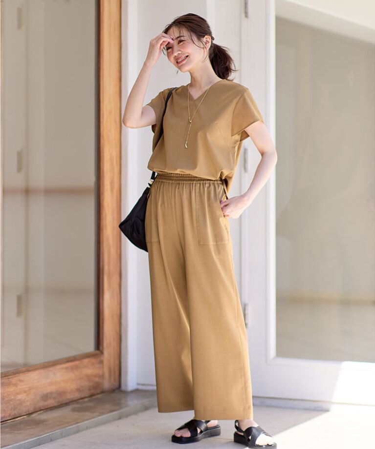 Reflect「【SALE／UVカット／接触冷感／マシンウォッシュ可／セットアップ可能】キレイめリネンライクブラウス」|シャツ・ブラウス|