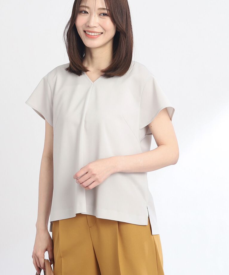 Reflect「【SALE／UVカット／接触冷感／マシンウォッシュ可／セットアップ可能】キレイめリネンライクブラウス」|シャツ・ブラウス|