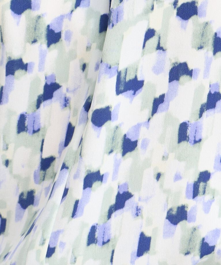 Reflect「【春SALE／マシンウォッシュ可／セットアップ可】パフスリーブプリントブラウス」|シャツ・ブラウス|