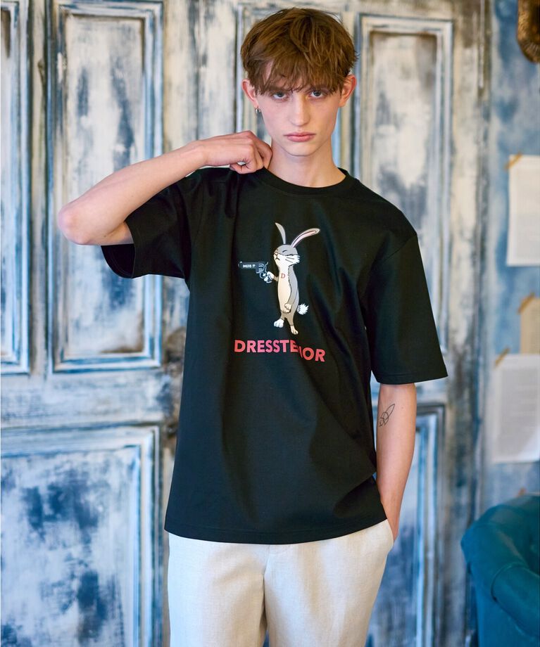 DRESSTERIOR「【接触冷感／抗菌防臭／消臭】ICE CLEAR COTTON ガンラビットTシャツ」|Tシャツ・カットソー|
