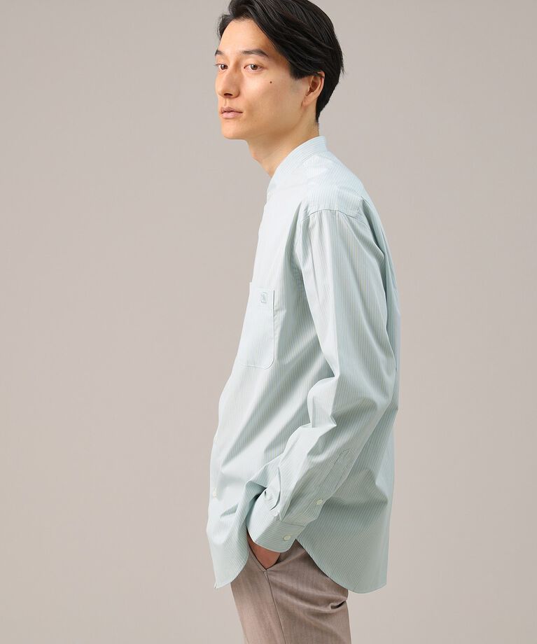 TAKEO KIKUCHI「100／2ストライプ バンドカラーシャツ」|シャツ・ブラウス|