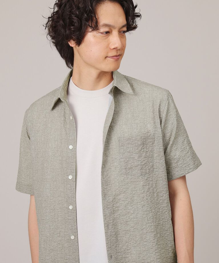 TAKEO KIKUCHI「【無地・チェック・ボタニカル柄】リップル シャツ」|シャツ・ブラウス|