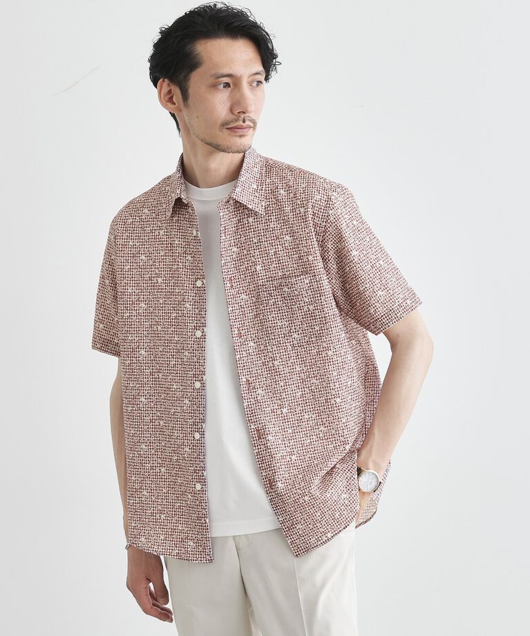 TAKEO KIKUCHI「【無地・チェック・ボタニカル柄】リップル シャツ」|シャツ・ブラウス|