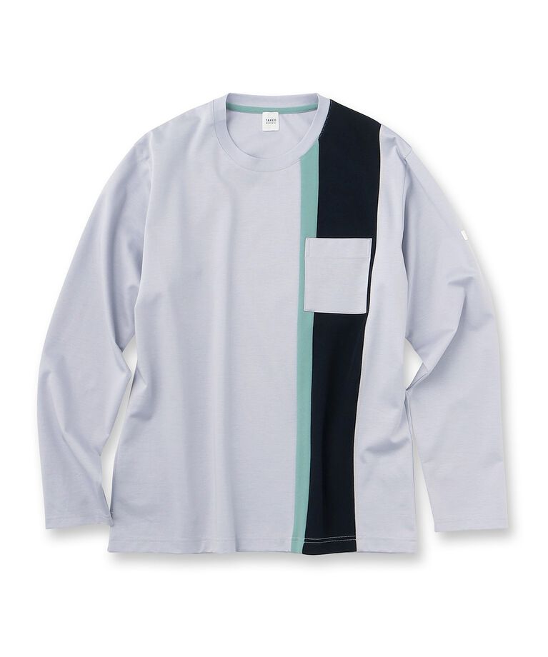TAKEO KIKUCHI「【バイカラー】バーチカル切替 ジャージカットソー」|Tシャツ・カットソー|