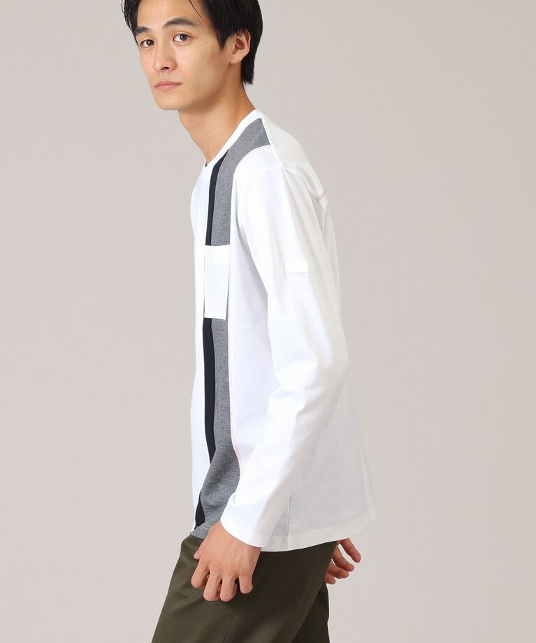 TAKEO KIKUCHI「【バイカラー】バーチカル切替 ジャージカットソー」|Tシャツ・カットソー|