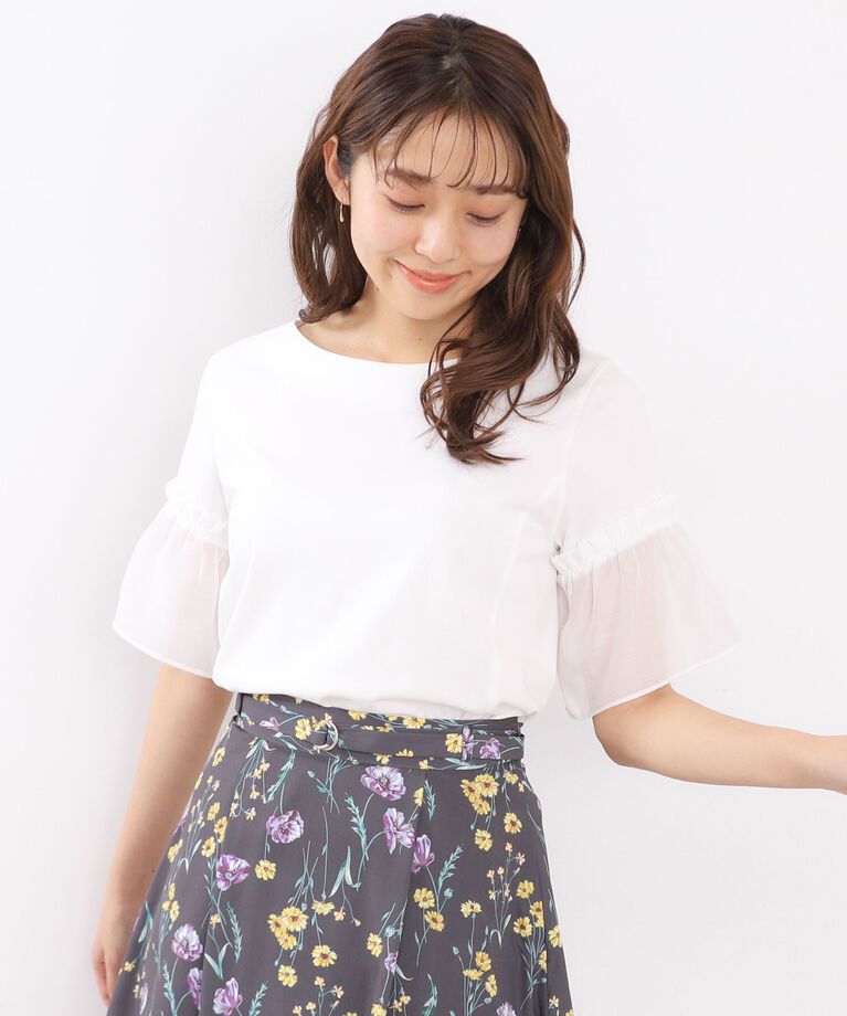 index「ドッキングフレアトップス【洗濯機洗い可/接触冷感/吸水速乾】」|Tシャツ・カットソー|ｵﾌﾎﾜｲﾄ(003)