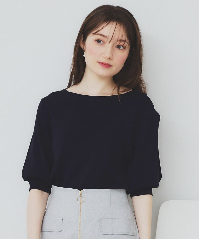 index「《6color/XS-LLsize》ドライタッチ デザインスリーブニット【洗濯機洗い可/接触冷感/抗」|ニット・セーター|