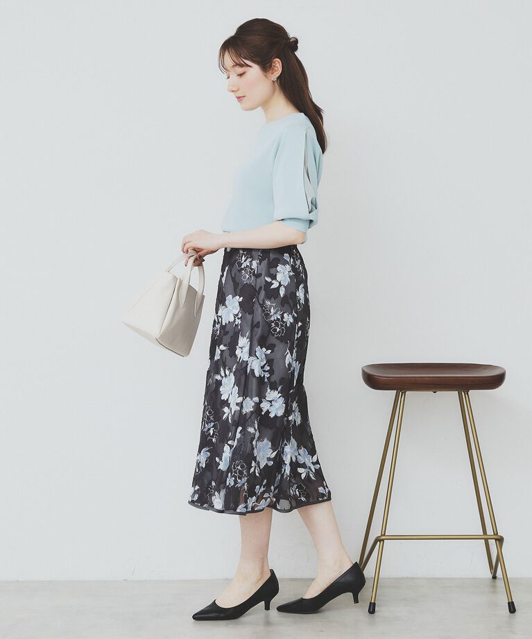 index「《6color/XS-LLsize》ドライタッチ デザインスリーブニット【洗濯機洗い可/接触冷感/抗」|ニット・セーター|