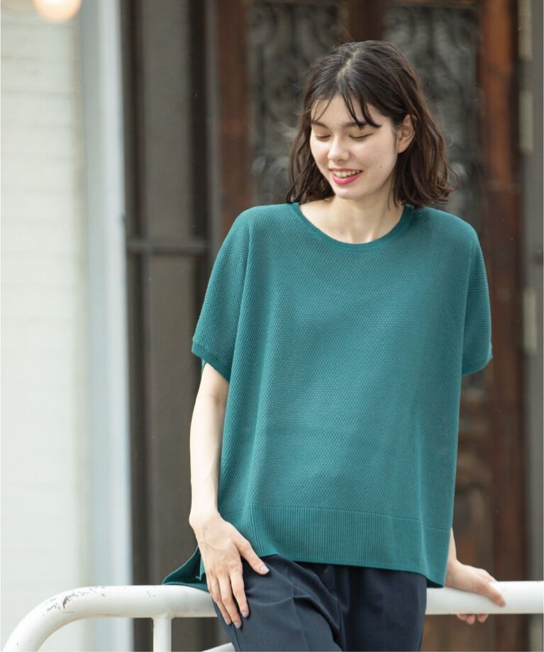 OPAQUE.CLIP「《5color/S-LLsize》メッシュ編みリラクシーニット【洗濯機洗い可／抗ピル】」|ニット・セーター|