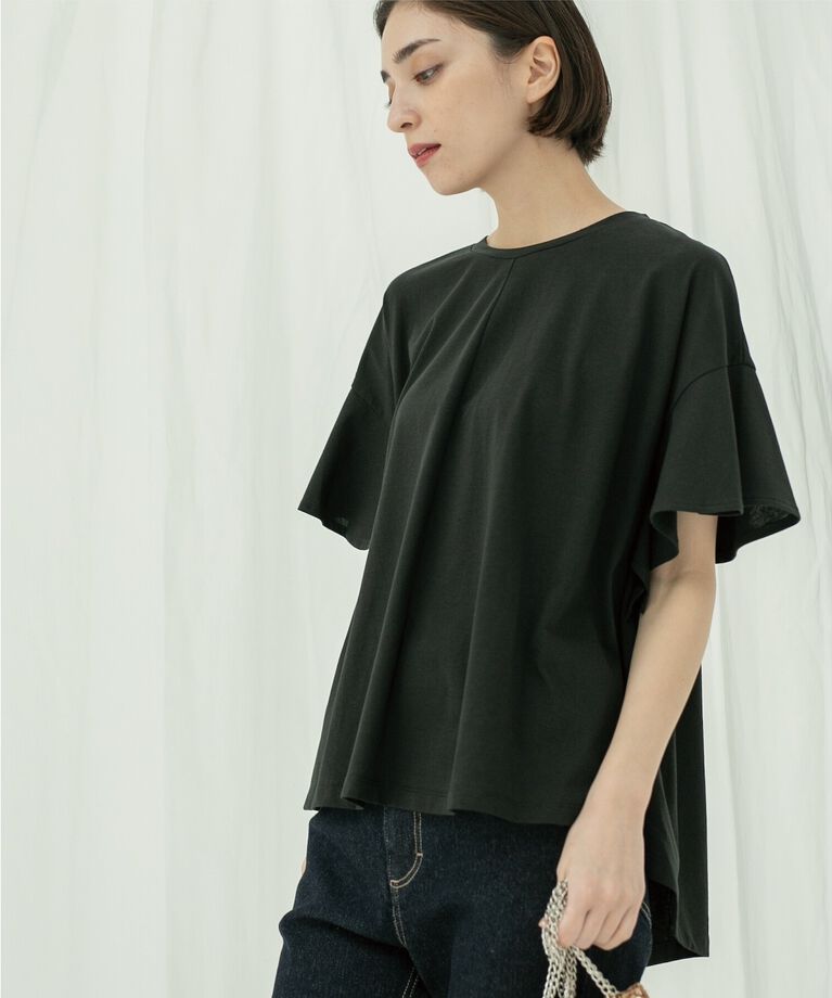 OPAQUE.CLIP「フリルスリーブカットソー【洗濯機洗い可】」|Tシャツ・カットソー|