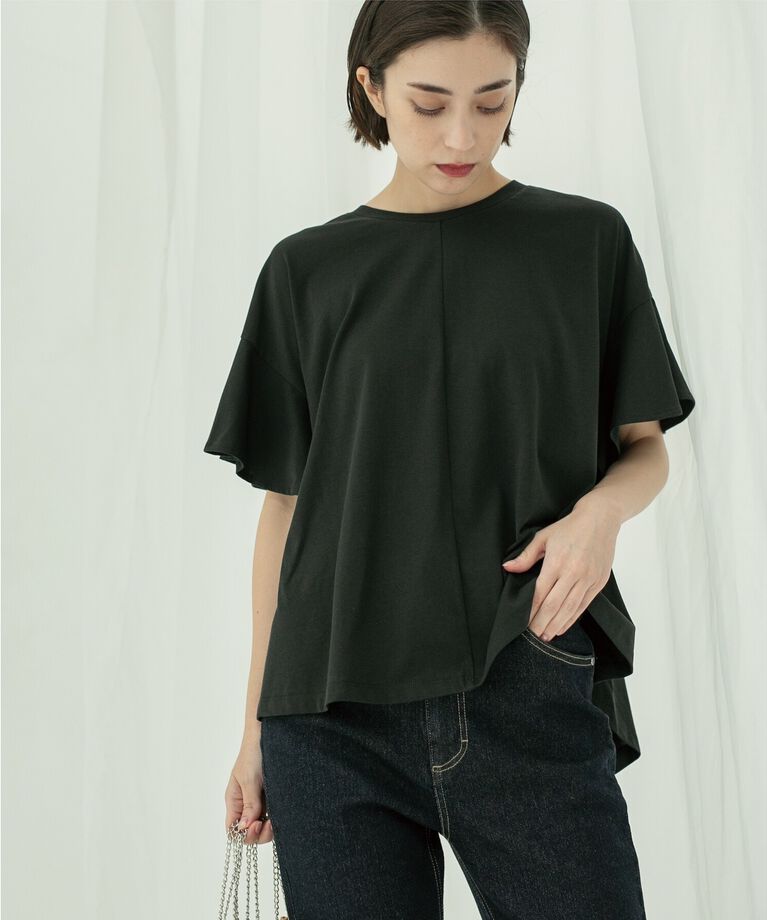 OPAQUE.CLIP「フリルスリーブカットソー【洗濯機洗い可】」|Tシャツ・カットソー|