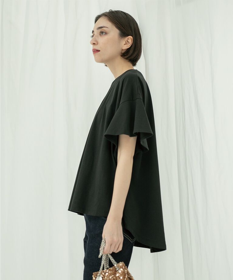 OPAQUE.CLIP「フリルスリーブカットソー【洗濯機洗い可】」|Tシャツ・カットソー|