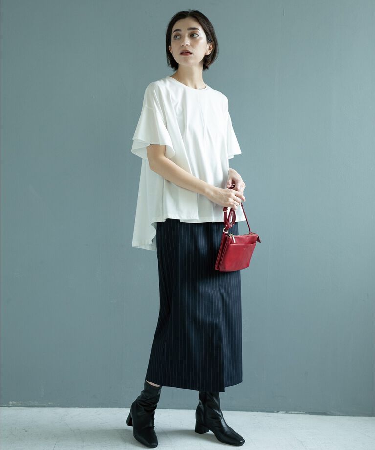OPAQUE.CLIP「フリルスリーブカットソー【洗濯機洗い可】」|Tシャツ・カットソー|