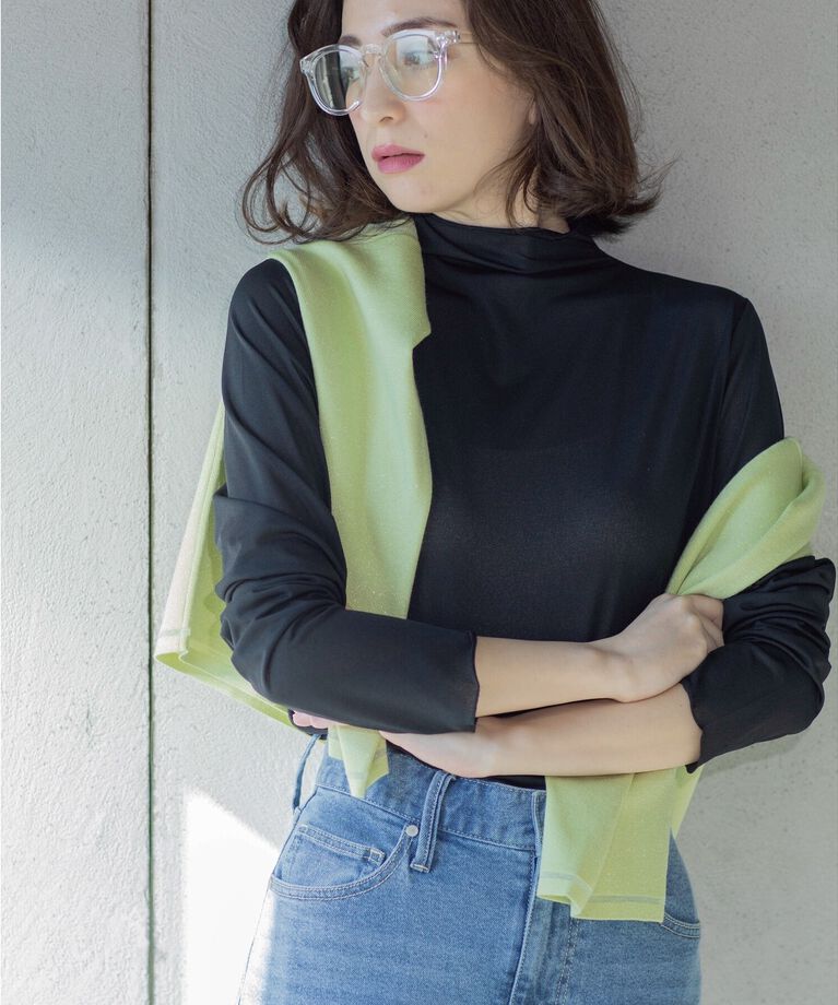 OPAQUE.CLIP「シアーメロウハイネックトップス【洗濯機洗い可】」|Tシャツ・カットソー|