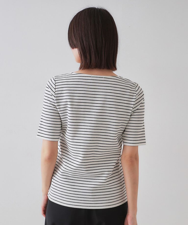OPAQUE.CLIP「ボートネックリブカットソー【洗濯機洗い可】」|Tシャツ・カットソー|