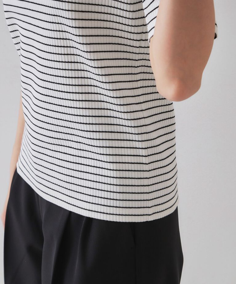 OPAQUE.CLIP「ボートネックリブカットソー【洗濯機洗い可】」|Tシャツ・カットソー|