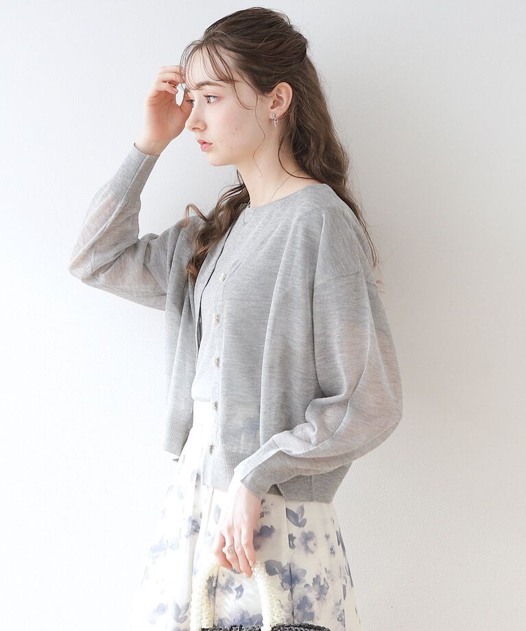 Couture broach「新色＆追加入荷【冷房対策・日焼け対策にも◎】LEVITA／ダブルパール調釦ドロップカーディガン」|カーディガン|