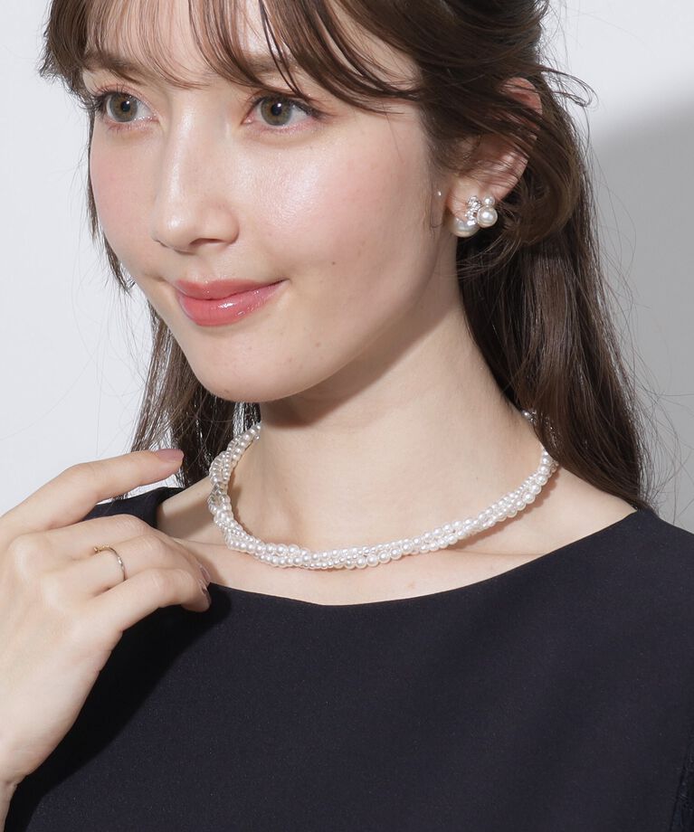 Couture broach「ツイストパール調ネックレス」|ネックレス|