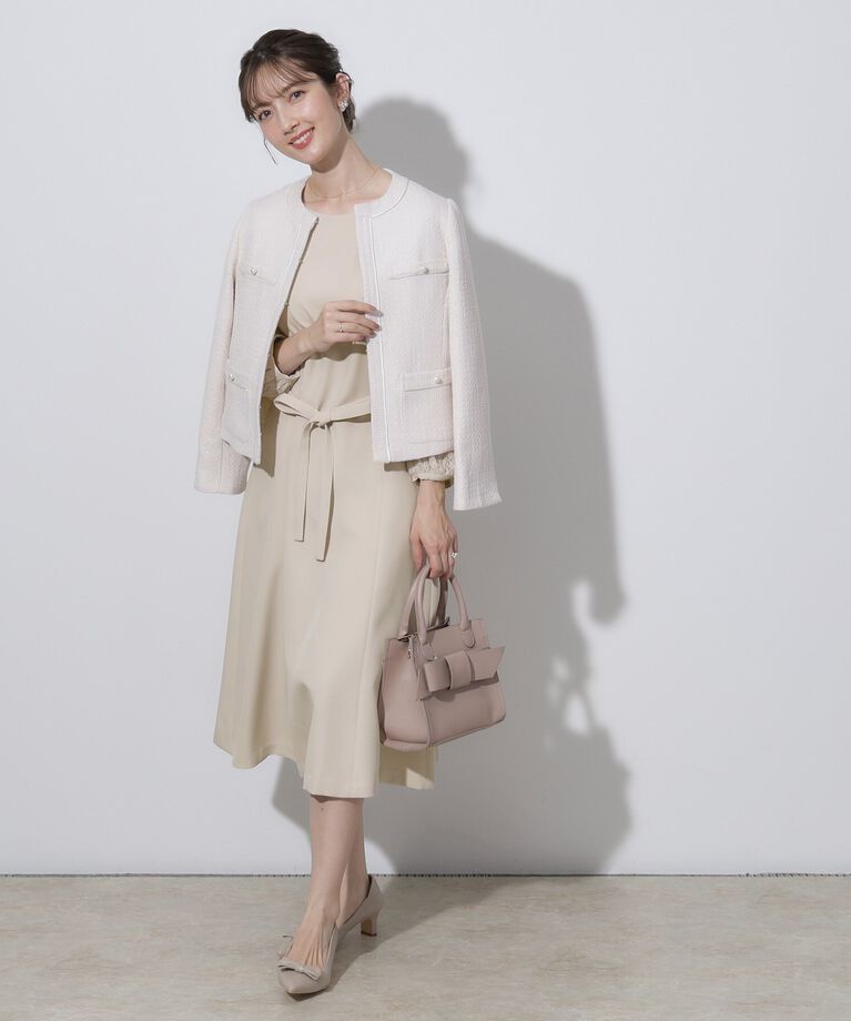 Couture broach「【セレモニーシーン・おでかけにも】袖レースAラインワンピース」|ワンピース|