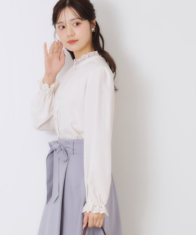 Couture broach「【ほろ甘・大人カワイイ】エンブロレース2WAYブラウス」|シャツ・ブラウス|