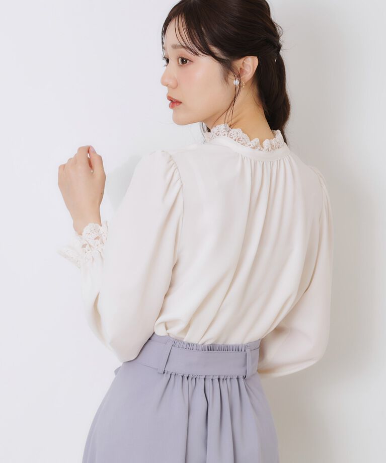 Couture broach「【ほろ甘・大人カワイイ】エンブロレース2WAYブラウス」|シャツ・ブラウス|