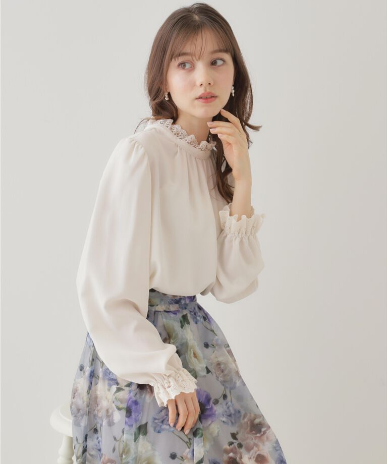 Couture broach「【ほろ甘・大人カワイイ】エンブロレース2WAYブラウス」|シャツ・ブラウス|