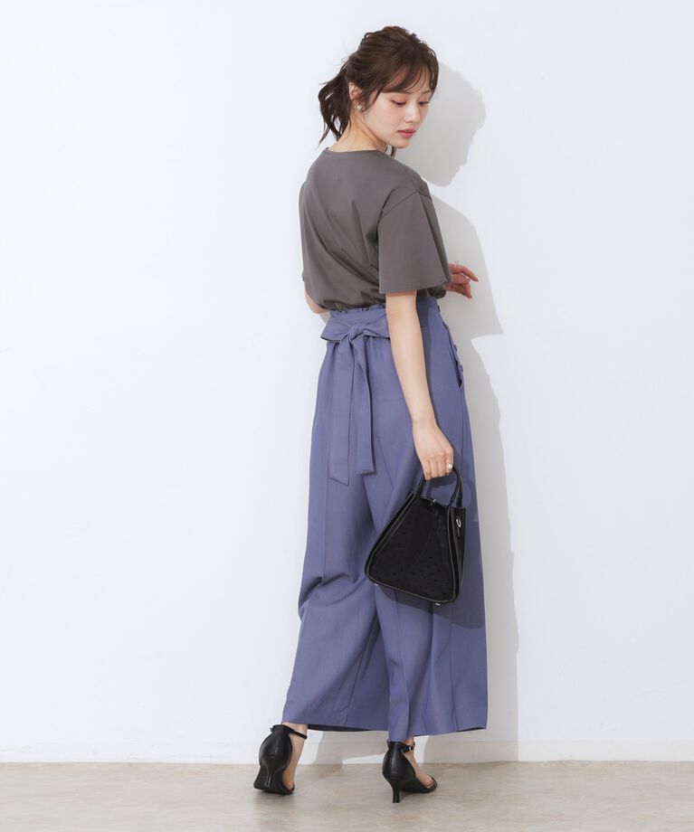 Couture broach「【マシンウォッシャブル・接触冷感・UV機能】60リボンロゴプリント フレアーT」|Tシャツ・カットソー|