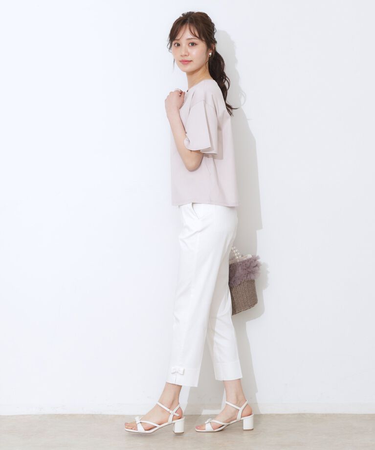 Couture broach「【マシンウォッシャブル・接触冷感・UV機能】60リボンロゴプリント フレアーT」|Tシャツ・カットソー|