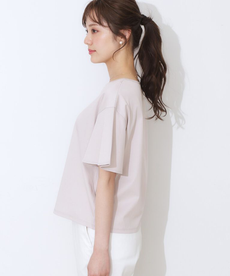Couture broach「【マシンウォッシャブル・接触冷感・UV機能】60リボンロゴプリント フレアーT」|Tシャツ・カットソー|