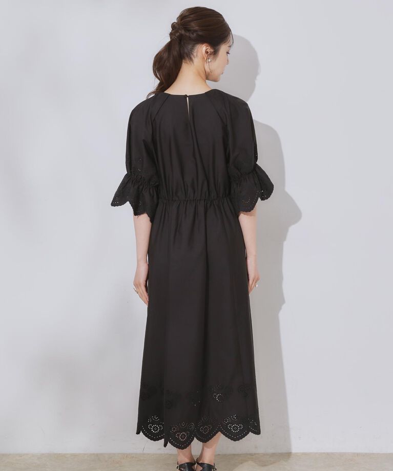 Couture broach「【きれいめ・二の腕カバー】エシカルコットン エンブロドルマンワンピース」|ワンピース|