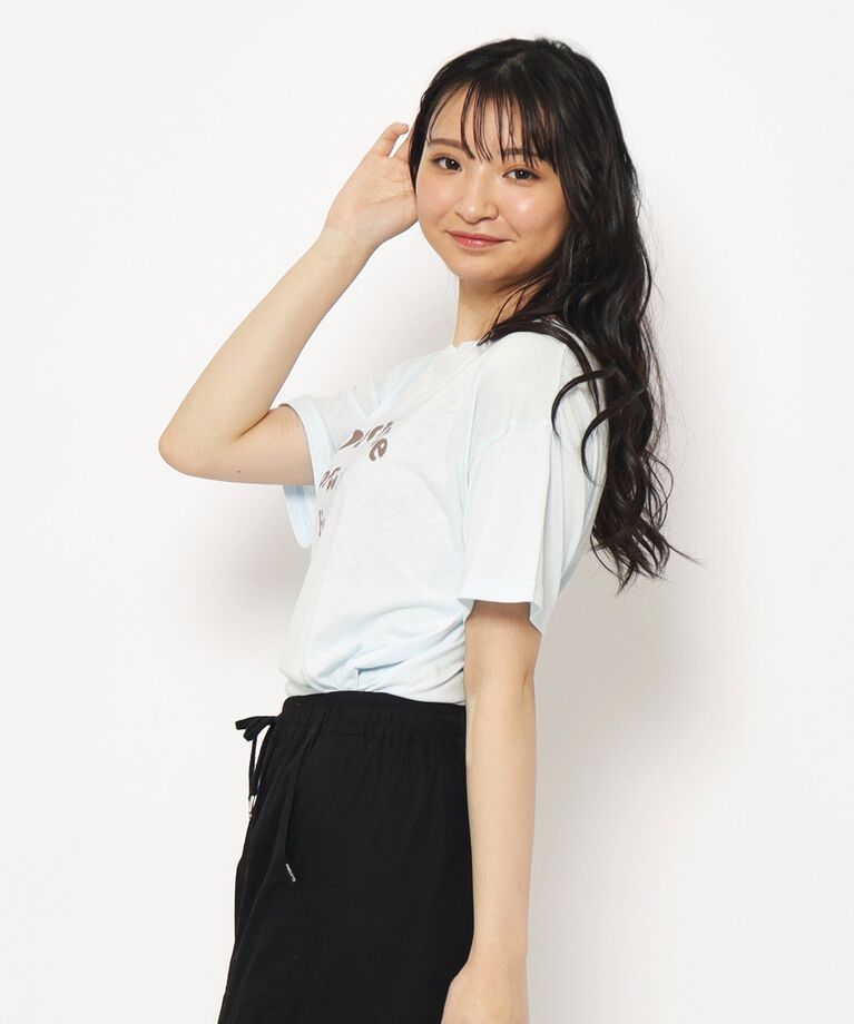 PINK-latte「【130cmあり】チェリーロゴTシャツ」|Tシャツ・カットソー|