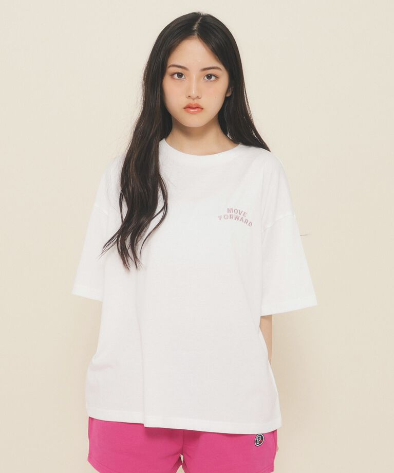 PINK-latte「【130cmあり】クマちゃんTシャツ」|Tシャツ・カットソー|ﾎﾜｲﾄ(001)