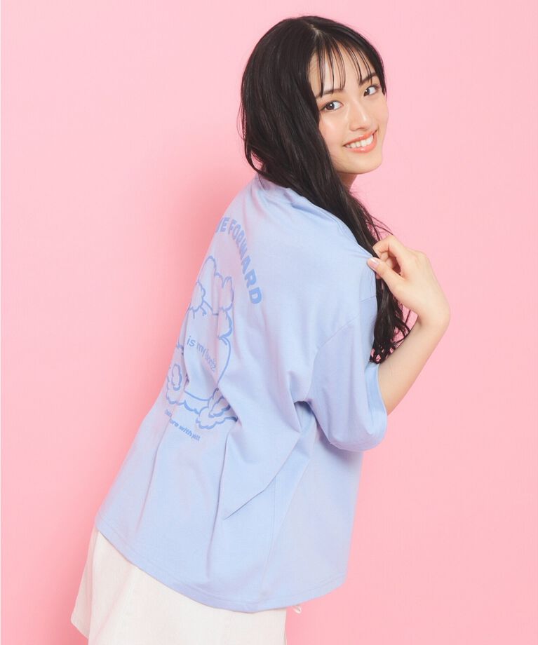 PINK-latte「【130cmあり】クマちゃんTシャツ」|Tシャツ・カットソー|ﾌﾞﾙｰ(091)