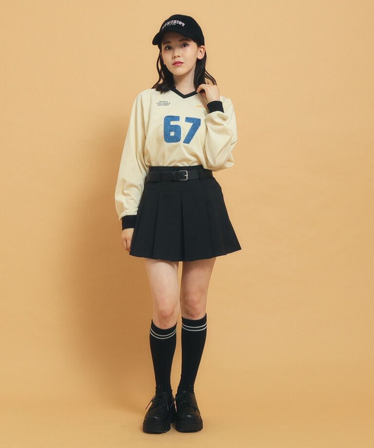 PINK-latte「衿付きユニフォームロングTシャツ」|Tシャツ・カットソー|