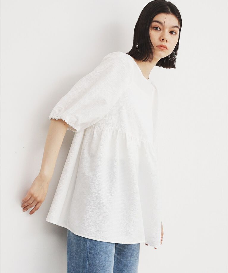 THE SHOP TK「サッカーチュニックブラウス【洗える】」|シャツ・ブラウス|