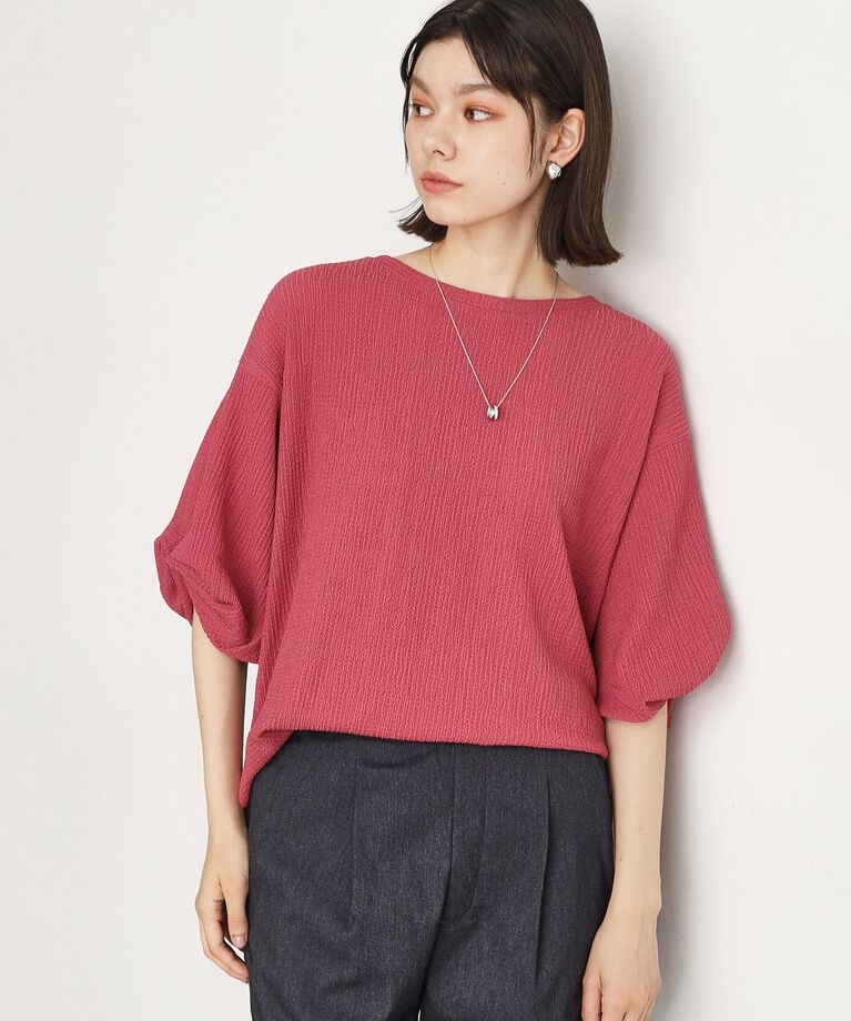 THE SHOP TK「【二の腕カバー/カラーを追加し再登場】ぽこぽこ袖プルオーバー/洗濯機OK」|Tシャツ・カットソー|ﾋﾟﾝｸ(071)