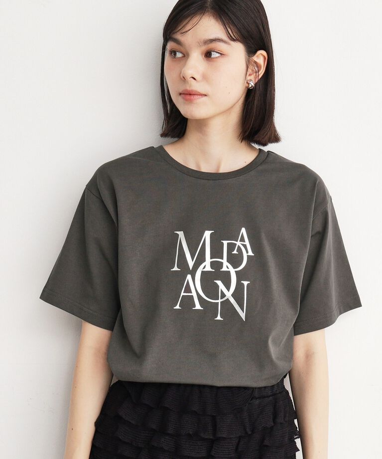 THE SHOP TK「箔プリントロゴTシャツ【洗える】」|Tシャツ・カットソー|ﾁｬｺｰﾙｸﾞﾚｰ(014)