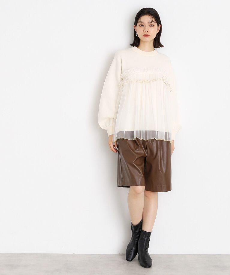 THE SHOP TK「【＠BAILA掲載】合皮ハーフパンツ」|その他|